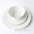 12pcs de venda a quente porcelana White Color Dinnerware Set